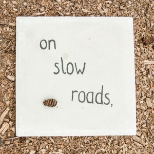 Beneath The Boughs poetry installation: created by Katie Hale at Lowther Castle & Gardens, Cumbria. Funded by Arts Council England.
