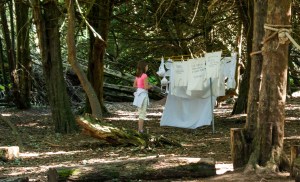 Beneath The Boughs poetry installation: created by Katie Hale at Lowther Castle & Gardens, Cumbria. Funded by Arts Council England.