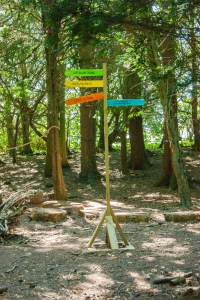 Beneath The Boughs poetry installation: created by Katie Hale at Lowther Castle & Gardens, Cumbria. Funded by Arts Council England.