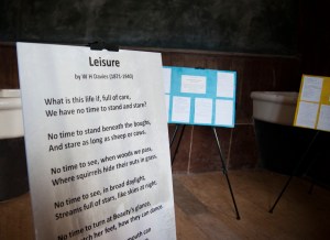 Beneath The Boughs poetry installation: created by Katie Hale at Lowther Castle & Gardens, Cumbria. Funded by Arts Council England.