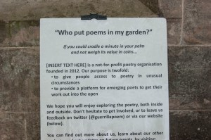 Beneath The Boughs poetry installation: created by Katie Hale at Lowther Castle & Gardens, Cumbria. Funded by Arts Council England.