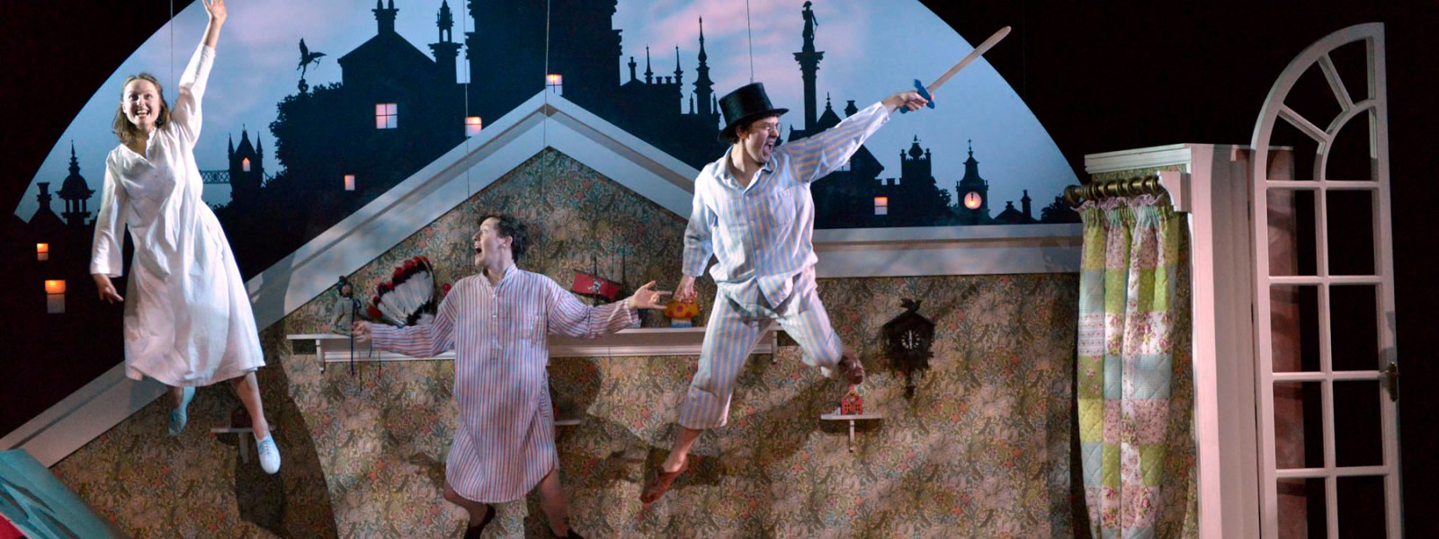 Wendy, John and Michael Darling in Theatre by the Lake's Christmas production of Peter Pan