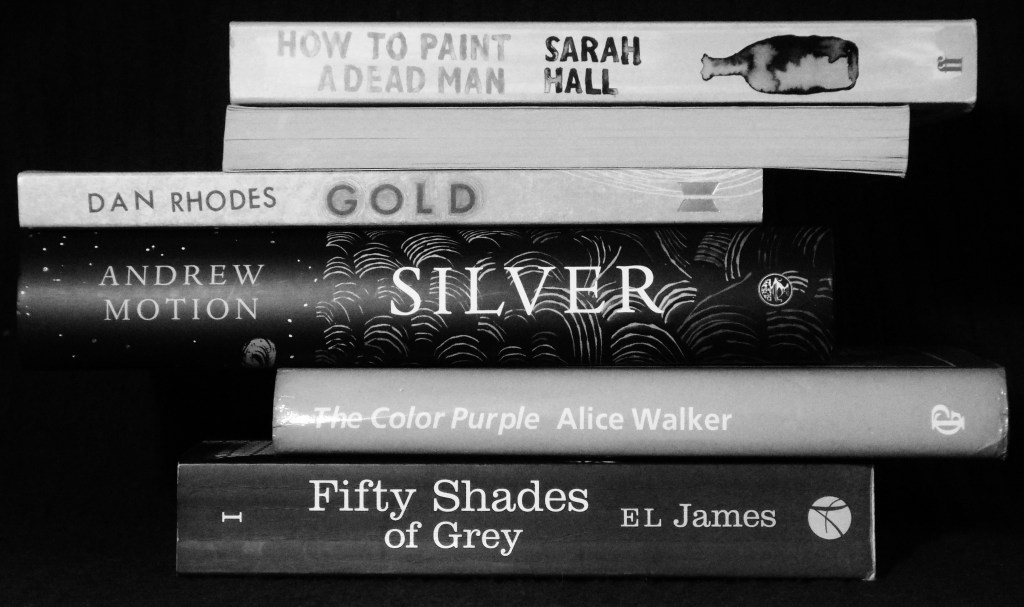 Spine poetry by Katie Hale, inspired by Nina Katchadourian