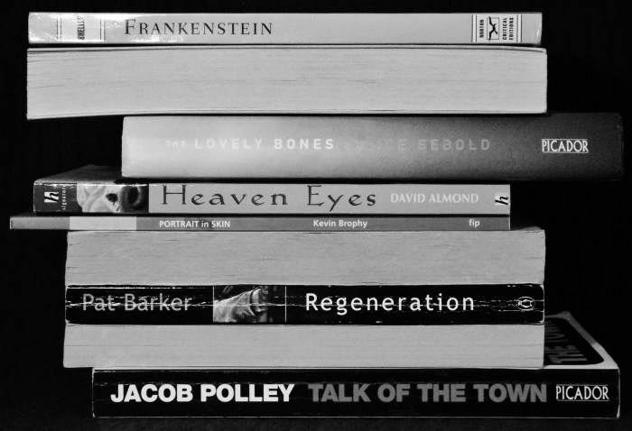 Spine poetry by Katie Hale, inspired by Nina Katchadourian