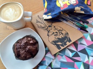 writing in cafes - notebooks and coffee