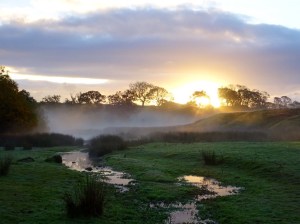 Cumbrian sunrise on a foggy autumn morning